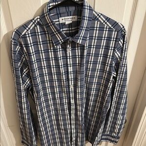 Mizzen+Main Blue and White Casual Button Down Shirt